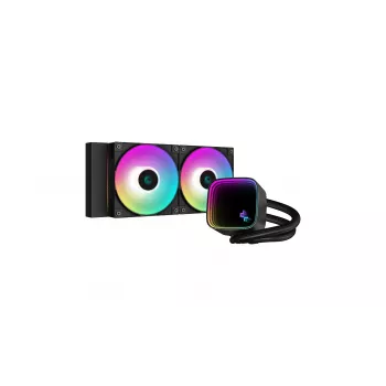 Chłodzenie cieczą typu all-in-one DeepCool LS520 SE — 3 wentylatory 120 mm, aluminiowa chłodnica 280 x 120 x 27 mm, przewody 41 cm, podstawa miedziana, RGB