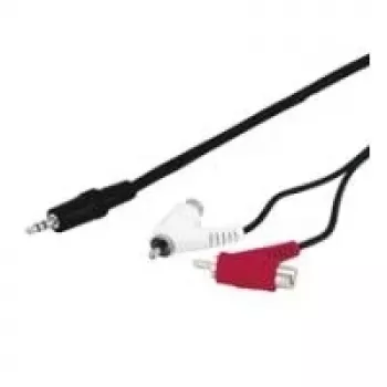 Wentronic Goobay kabel przejściowy 3,5 mm jack/RCA, czarny, 1,5 m - wtyk jack 3,5 mm (3-stykowy, stereo) > 2x wtyk RCA (audio lewy/prawy) (50213)