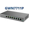 Zarządzalny przełącznik sieciowy Gigabit PoE L2 Grandstream GWN7711P — 8x RJ-45 10/100/1000, 48 V DC, do montażu na biurku/ścianie