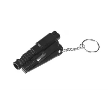 Narzędzie ratunkowe GUARD YC-004-BL — nóż do paska z gwizdkiem, zbijakiem do szyb, technopolimer, 75×35×15 mm, 100 g