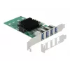 Karta DeLOCK PCI Express x4 do 4 x zewnętrznych USB 3.0 Quad Channel - niski profil