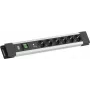 Listwa zasilająca Bachmann CONNECTUS z 6× gniazdami CEE 7/3, 1× ochroną przeciwprzepięciową SPD-Plus, 1× wyłącznikiem, kablem 2,0 m