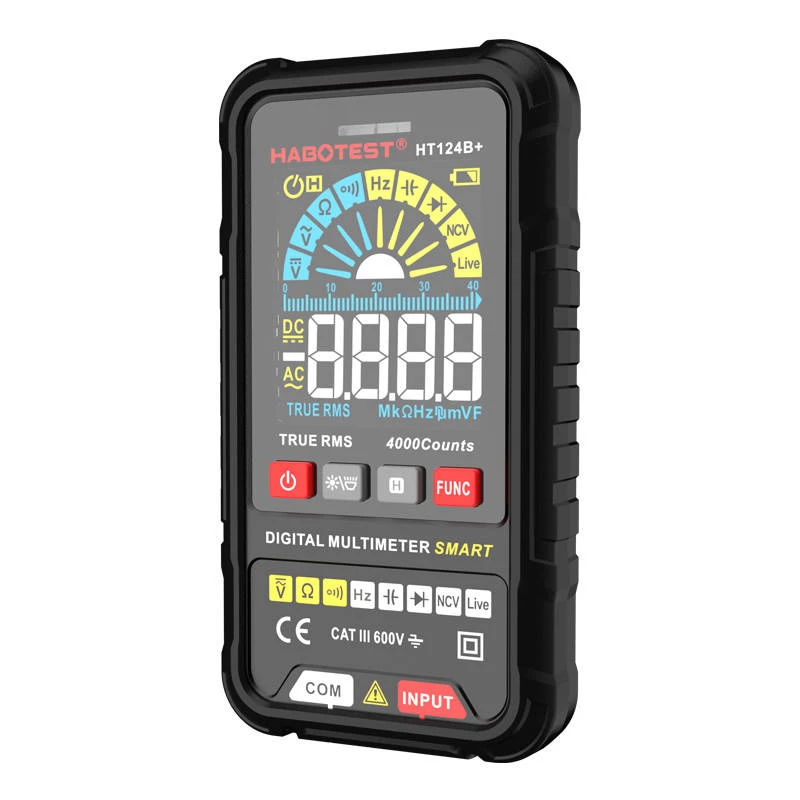Multimetr cyfrowy Habotest HT124B+ — pomiar napięcia AC/DC i rezystancji