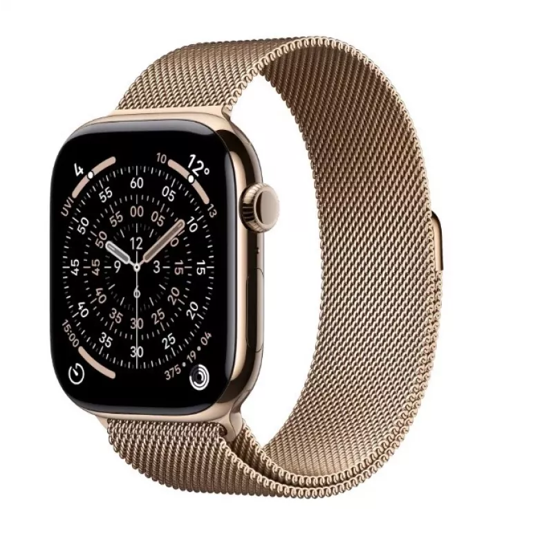 Apple Watch GPS + Cellular 46mm Złota koperta tytanowa Złota bransoleta Milanese S/M