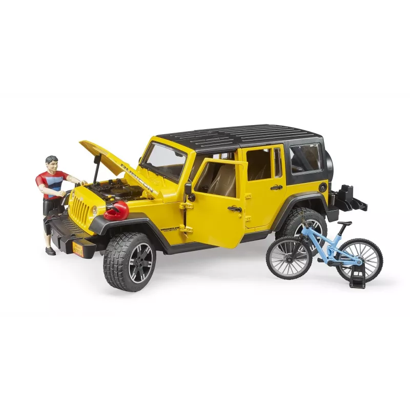 Zabawkowy jeep BRUDER 02543 o tematyce kolarstwa górskiego i rowerzysty, ABS, wielokolorowy, od 4 lat
