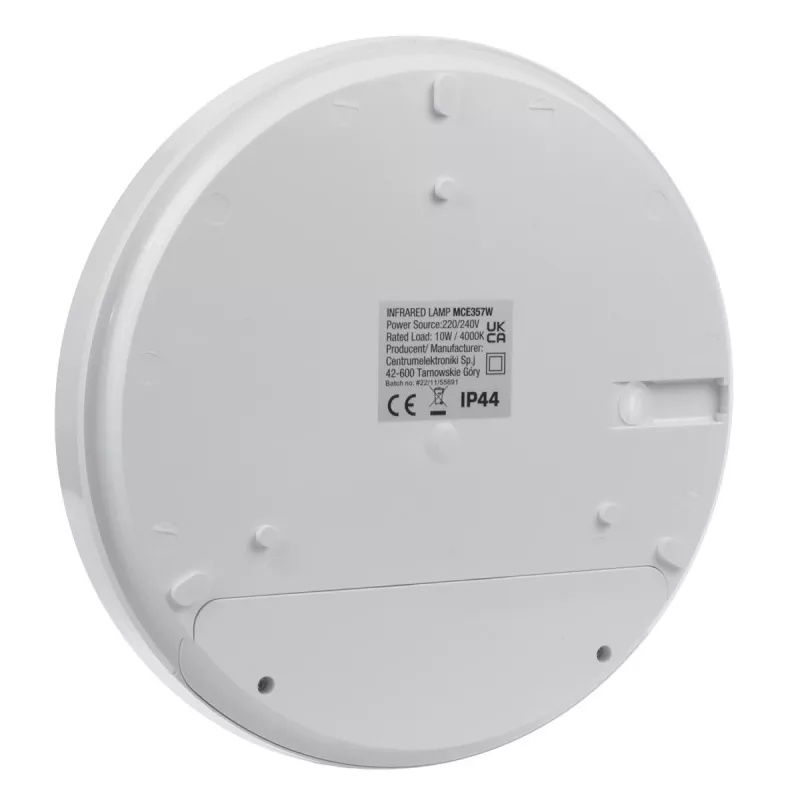 Lampa ścienna LED MACLEAN MCE357W z czujnikiem ruchu IR, biała, zewnętrzna/wewnętrzna