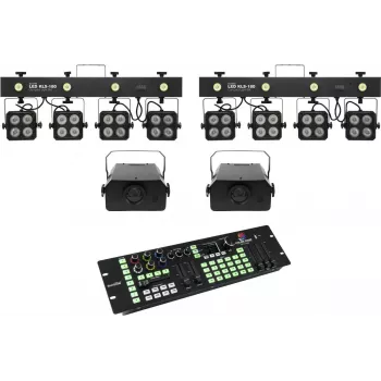 Zestaw oświetleniowy EUROLITE KLS-180 LED 2x + WF-40 LED 2x z kontrolerem DMX