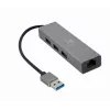 Gembird A-AMU3-LAN-01 adapter USB-A na Gigabit LAN z 3-portowym hubem USB 3.0, czarny