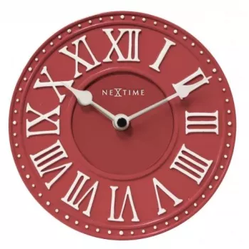 NeXtime klok 5187ro London Table, Ø16 cm, ścienny, czerwony/biały