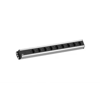 Bachmann 300.001 przedłużacz zasilania 2 m 9 gniazd AC do użytku wewnętrznego Czarny, Szary