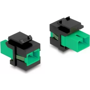 Moduł keystone DELOCK 87121 — adapter SC, konstrukcja płaska, zielony/czarny, 16,5×27,4×21,9 mm