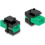 Moduł keystone DELOCK 87121 — adapter SC, konstrukcja płaska, zielony/czarny, 16,5×27,4×21,9 mm