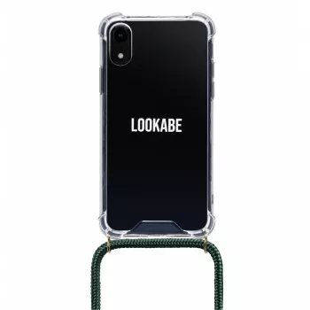 Naszyjnik na telefon Lookabe loo014 do iPhone XR – złoto-zielone ochronne etui z paskiem