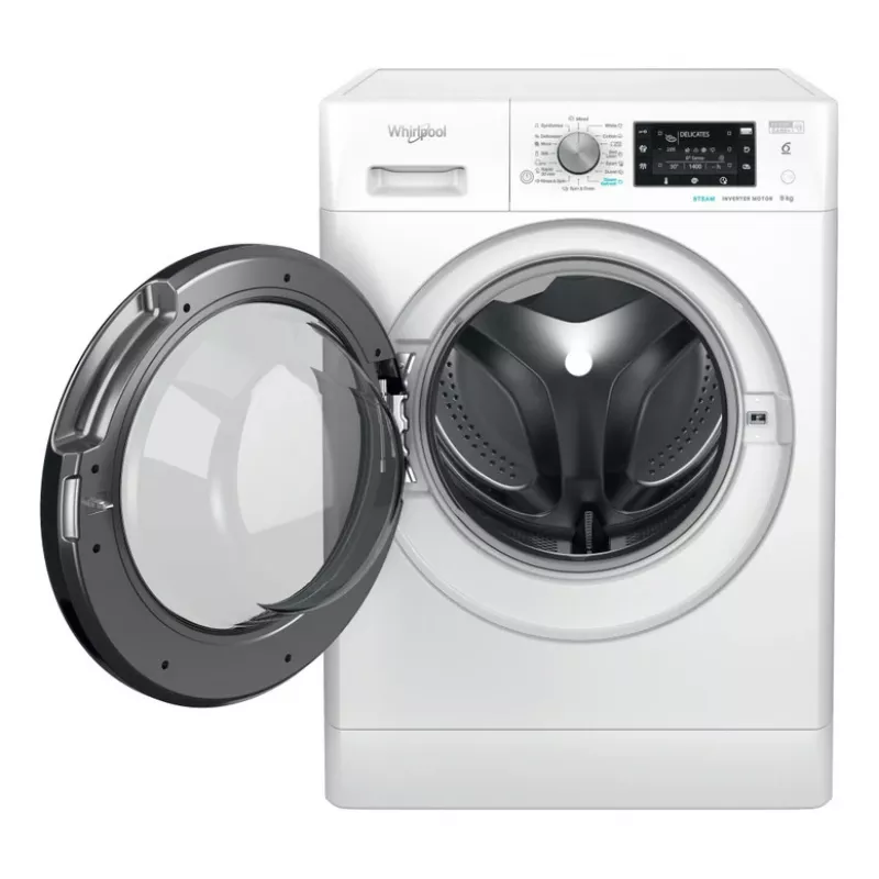 Pralka WHIRLPOOL FFD 9489 BV EE, 9 kg, 1400 obr./min, klasa energetyczna A, głębokość 63 cm, silnik inwerterowy, czarne drzwi