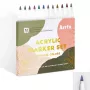 Arrtx Acrylic Marker Pens LC303649 — zestaw 12 metalicznych kolorów, farba akrylowa, końcówki cienkie/szerokie