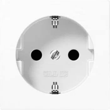 Gniazdo wtyczkowe CEE 7/3 Jung A 1520 KI WW, białe, duroplast, 250 V, 16 A, 55×55 mm