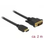 DeLOCK - Kabel wideo - HDMI / DVI - DVI-D (M) na HDMI (M) - 2,0 m - potrójna izolacja - czarny - śruby motylkowe (85654)