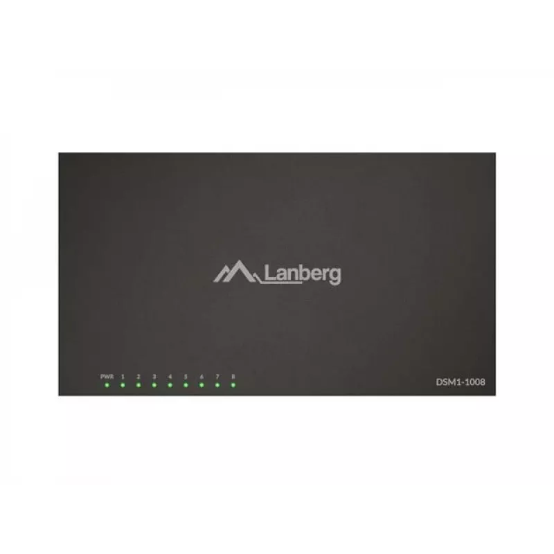 Przełącznik sieciowy LANBERG DSM1-1008 8x 1 Gb/s niezarządzalny Gigabit Ethernet desktop 12V metalowa obudowa