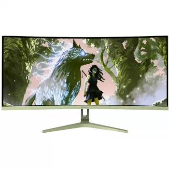 Zakrzywiony monitor komputerowy Arozzi Nova 34 cale (86,4 cm) 3440×1440 21:9 LED 1 ms Zielony