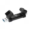 Pamięć USB Silicon Power DS72 1 TB, USB 3.2 Gen 2 Typ-A / Typ-C, obudowa aluminiowo-gumowa, czarna