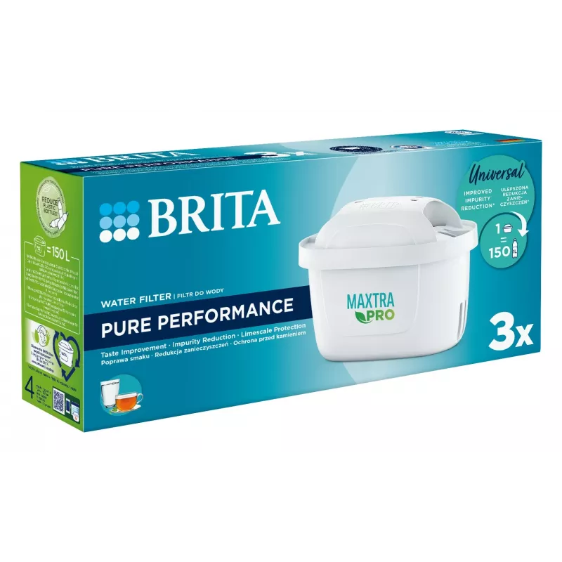 Wkład filtra wody BRITA Maxtra+ Pure Performance, technopolimer, pojemność 150 L, 3 szt.