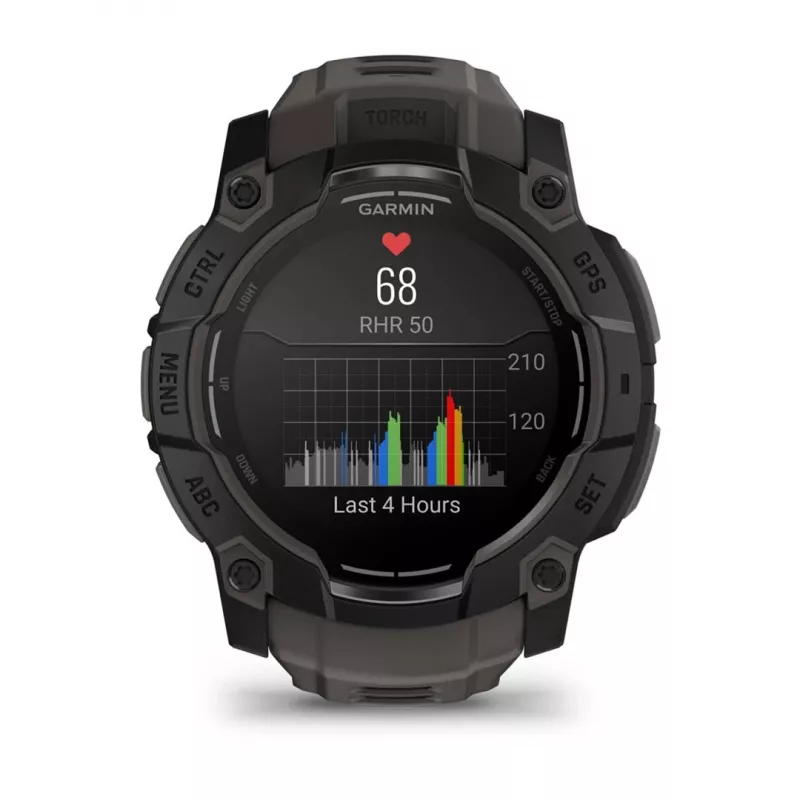 Garmin Instinct 3 AMOLED 3.3 cm (1.3) 50 mm Cyfrowy 416 x 416 pikseli Ekran dotykowy Czarny GPS (satelitarny)