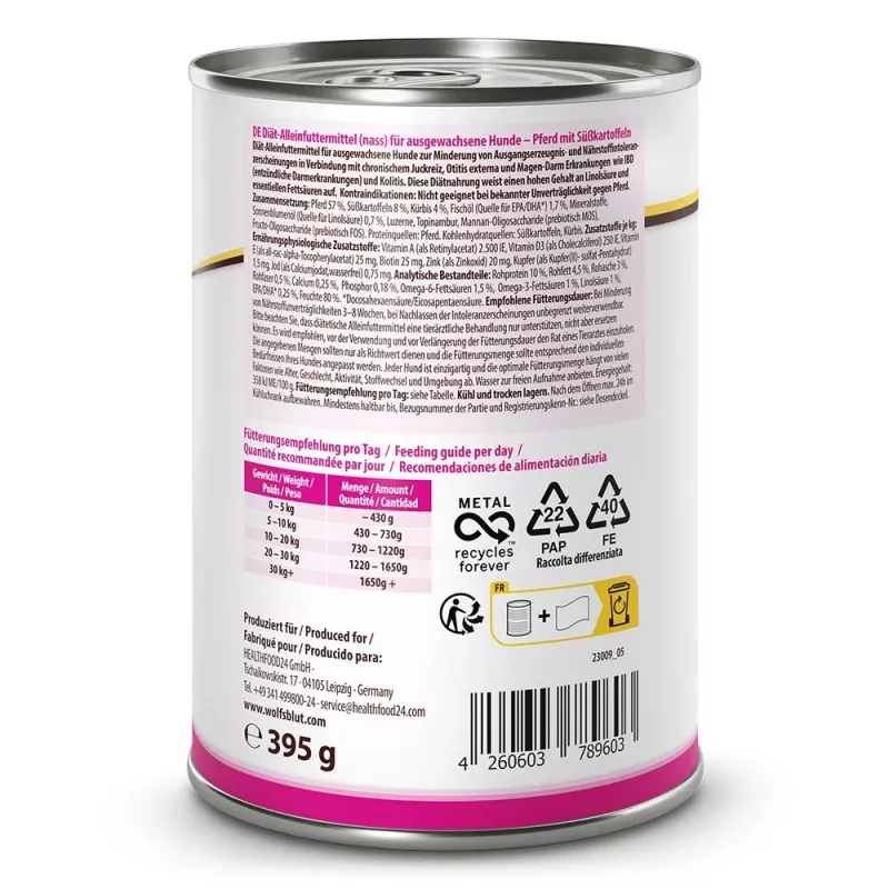 Wolfsblut VetLine Hypoallergenic mokra karma dla psa z koniną, 395 g