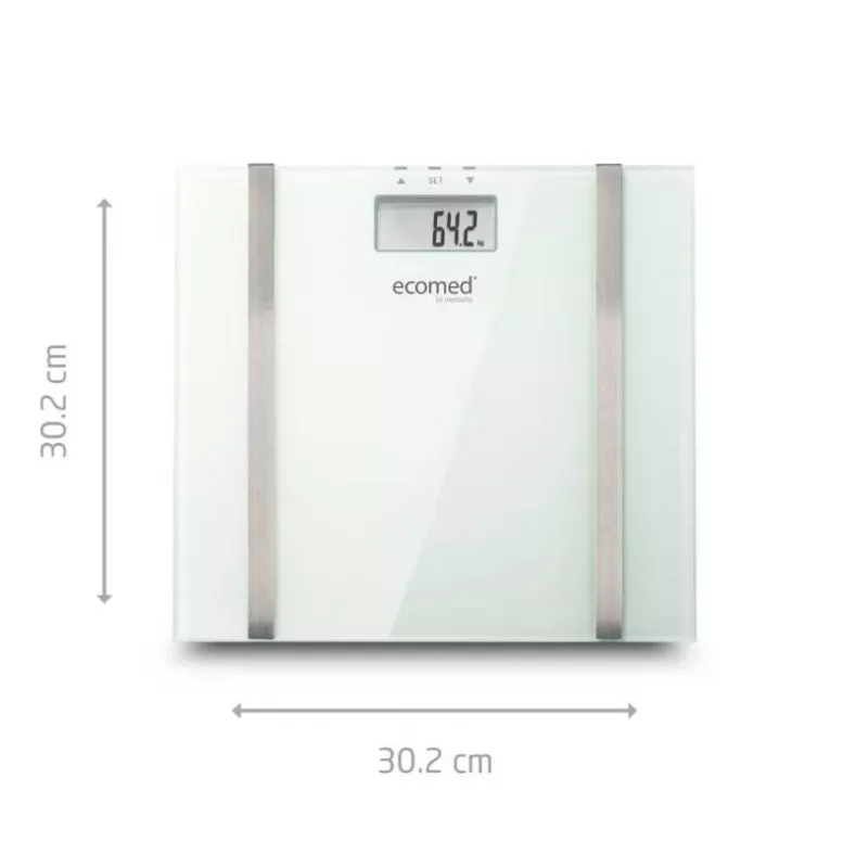 Ecomed BS-70E Prostokątna biała elektroniczna waga osobista