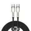 Kabel USB‑C do USB‑C Baseus Cafule Metal — 2 m, ładowanie 100 W, USB 2.0 (480 Mbps), styki ocynkowane, czarny