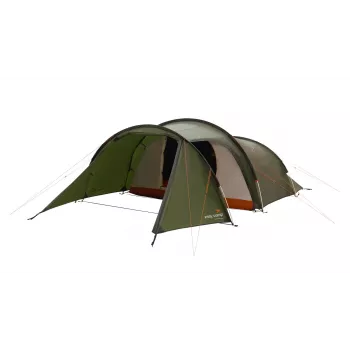 Namiot tunelowy Easy Camp Pasvik 4 — 4-osobowy, sztywna rama, tropik wodoodporny 3 m, aluminiowe maszty, ciemnozielony, 2350×4050×1200 mm