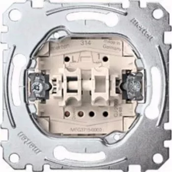 Łącznik kołyskowy Merten MEG3715-0000, 1-biegunowy, metaliczny, 250 V AC, 10 A