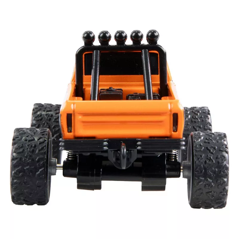 Zdalnie sterowany monster truck Amewi DieCast 1:64 RTR w kolorze pomarańczowym, karoseria odlewana ciśnieniowo, gotowy do jazdy