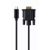 Adapter graficzny USB Gembird A-CM-VGAM-01, USB-C na VGA, 1920x1080, kabel 0,15 m, czarny