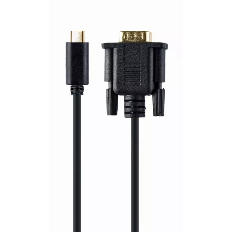 Adapter graficzny USB Gembird A-CM-VGAM-01, USB-C na VGA, 1920x1080, kabel 0,15 m, czarny
