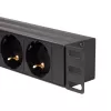 LogiLink - Stromverteilungseinheit (Rack - einbaufähig) - 3500 Watt - Eingabe, Eingang CEE 7/7 - Ausgangsanschlüsse: 8 (2 x USB, 8 x CEE 7/7) - 1U - 4