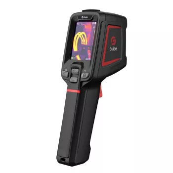 Kamera termowizyjna Guide Sensmart E1+ — sensor termiczny 120×90 px, maks. 240×180 px, ekran LCD 2,4 cala, Wi‑Fi, IP54, -20–550°C