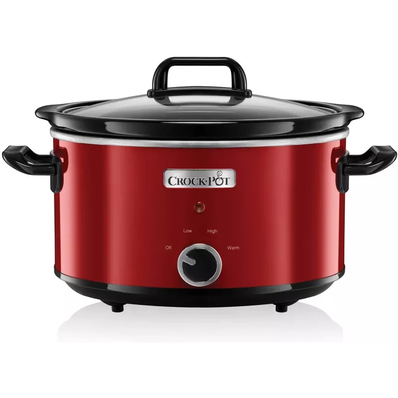 Slow Cooker Crock-Pot SCV400RD 3.5 L ceramiczna wyjmowana misa, szklana pokrywka, 2 poziomy temperatury