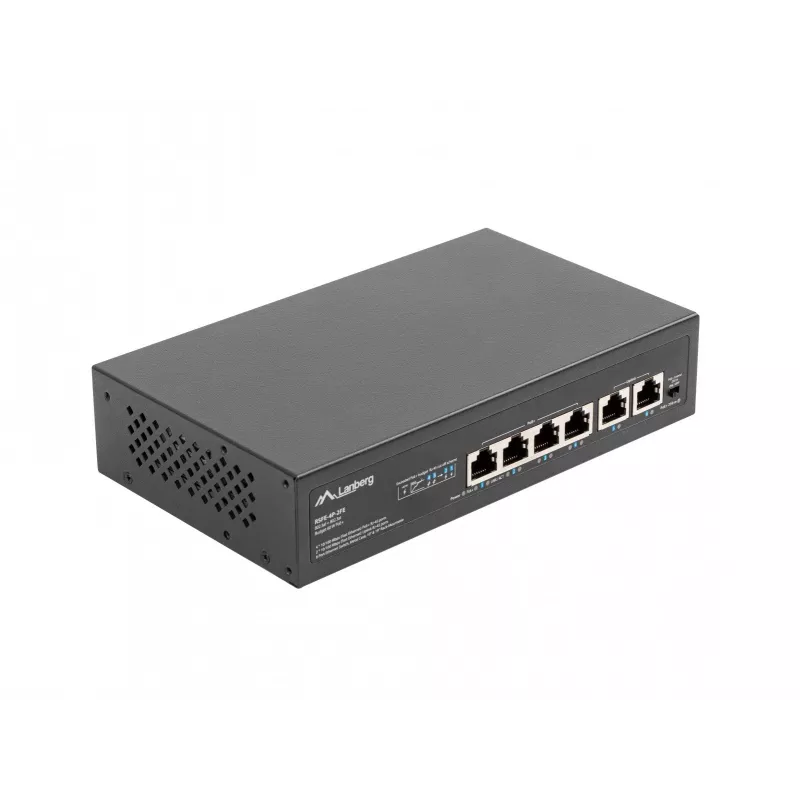 Przełącznik PoE+ Lanberg Rack 10/19 RSFE-4P-2FE-60