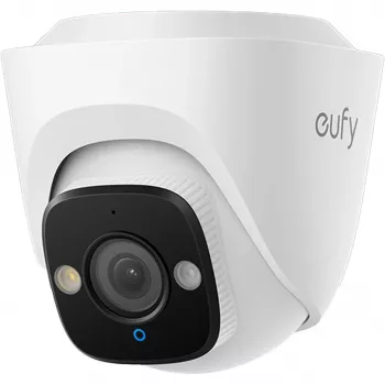 Kamera IP bezpieczeństwa Eufy E41 Turret — wewnętrzna i zewnętrzna, montaż sufitowy, PoE, 3840×2160, pole widzenia 122°, biała
