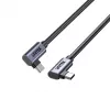 Kabel USB-C Unitek C14147ABK01-1M, 1 m, złącza kątowe 90°, USB PD 3.0 100W, dane 480 Mbps, czarny