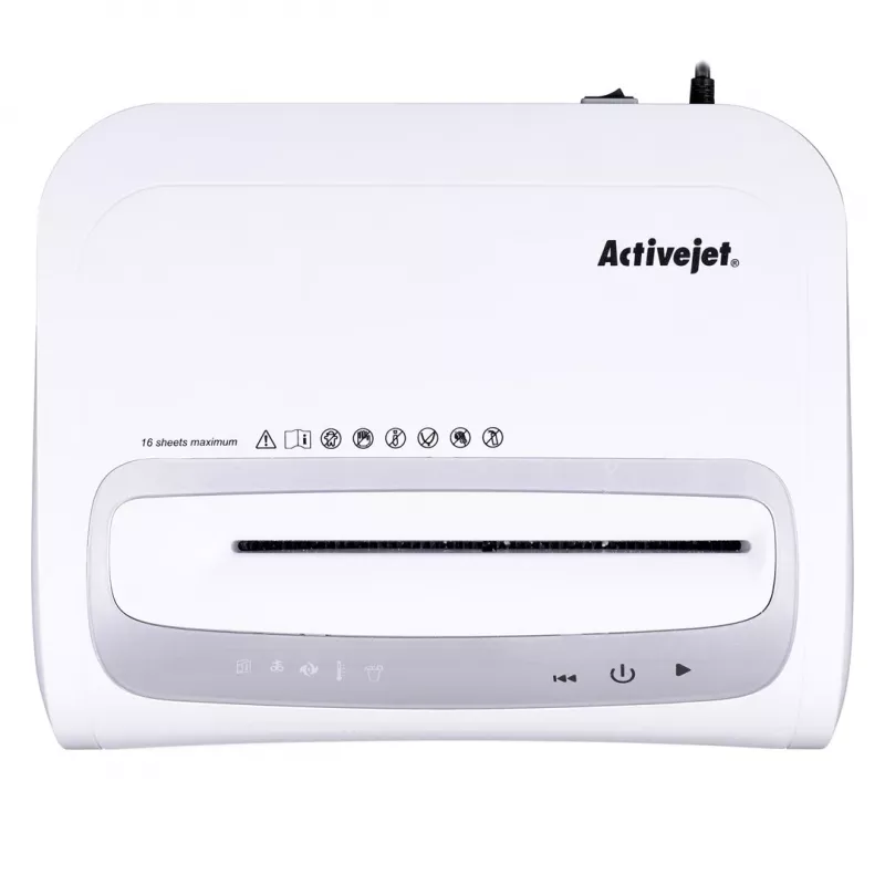 Niszczarka Activejet ASH-1602M, P-5, 28 l, ścinki 2x14 mm, biała