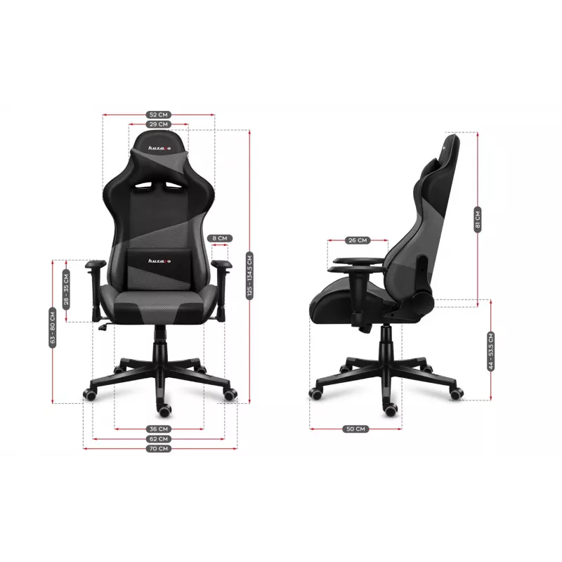 Krzesło gamingowe Huzaro Force 6.2 szary Mesh