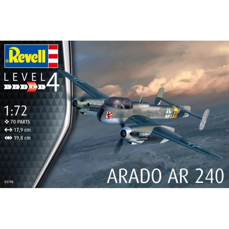 Plastikowy model do sklejania REVELL Arado AR-240 w skali 1/72 — model samolotu do montażu