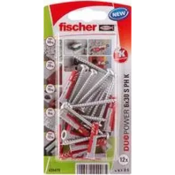 Fischer DuoPower 6 x 30 S PH K NV Kołek rozporowy 30 mm 535479 1 zestaw (535479)