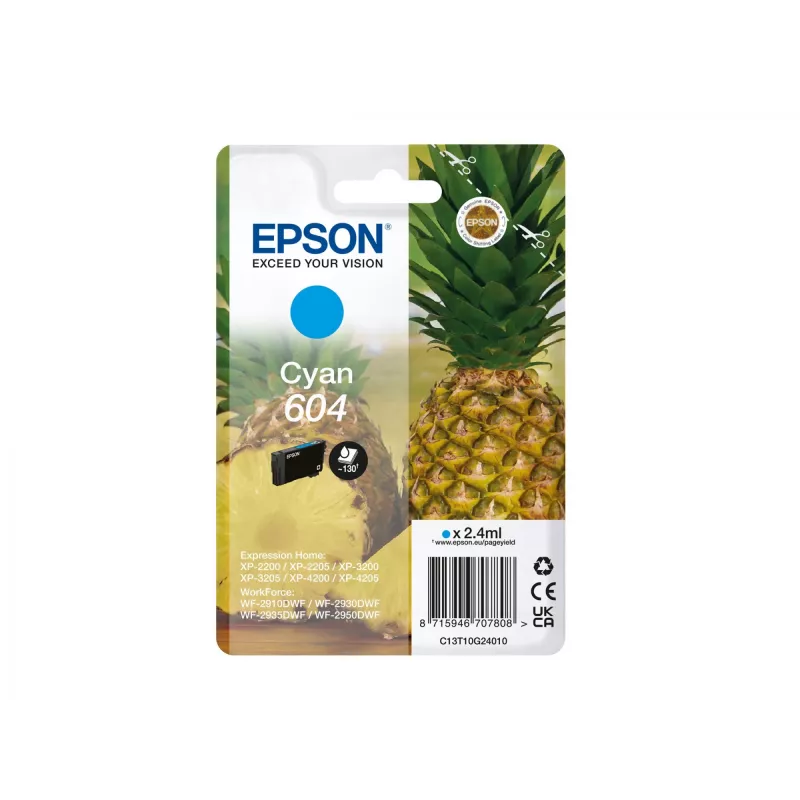 Kaseta z tuszem Epson 604 1 szt. Oryginalna Standardowa wydajność cyjan