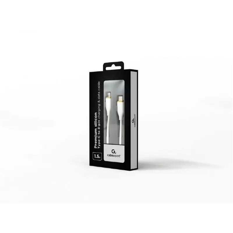 Gembird CC-USB2S-CM8PM-1.5M-W kabel USB-C do 8-pin Lightning, 1,5 m, biały