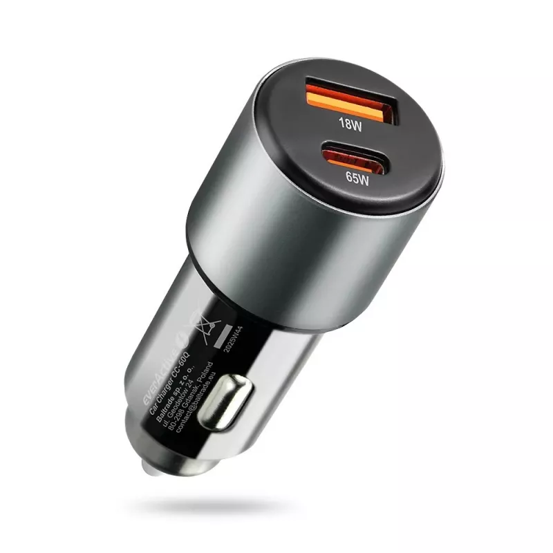 Car charger everActive CC-60Q, QC3.0, do 83 W, USB ładowarka samochodowa