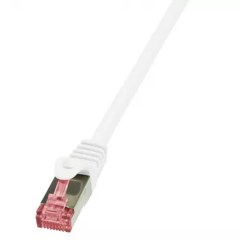 Logilink PrimeLine - Patch-Cable - RJ-45 (M) - RJ-45 (M) - 50 cm - SFTP, PiMF - CAT 6 - glatt, bezhalogenowy - biały (CQ2021S)