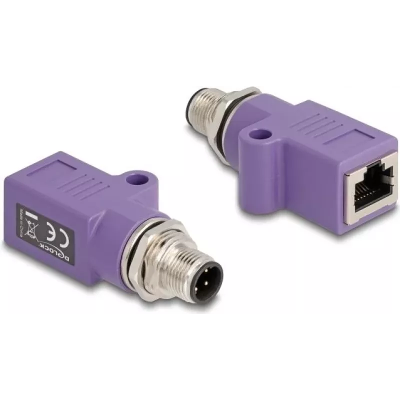 DeLOCK 60669 przejściówka kabla M12 RJ45 fioletowa