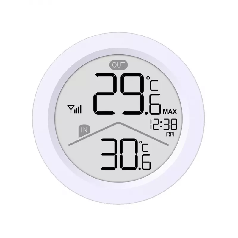 Bezprzewodowa stacja pogodowa GreenBlue, temperatura wewn./zewn., zegar, wybór °C/°F, zasięg do 60 m, GB162